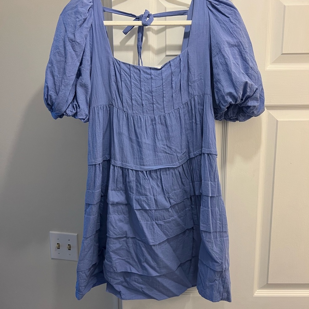Anthro Puff Sleeve Mini Dress